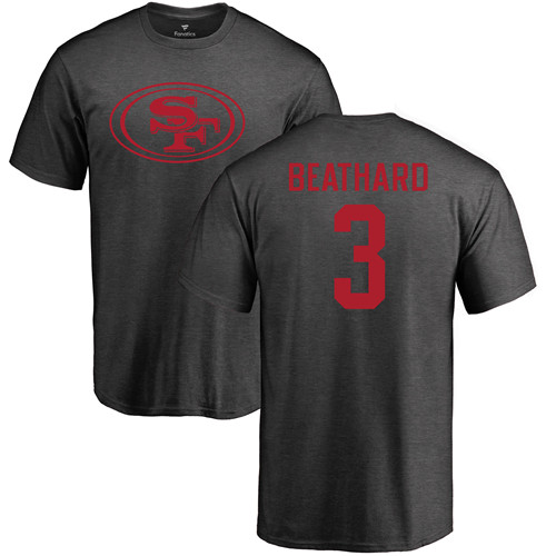Men San Francisco 49ers Ash C. J. Beathard One Color #3 NFL T Shirt->nfl t-shirts->Sports Accessory